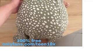 18 year old teen stuck in washing creampie by step dad