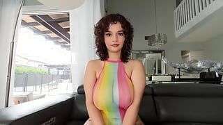 All natural huge titty babe Crystal Chase has the biggest tits and I fuck them with my big dick then slide it in her tight pussy