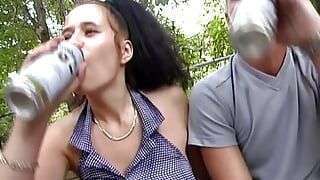 Chubby German babe gets the biggest load of cum in her life