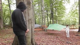 Creampie with a stranger at the camping