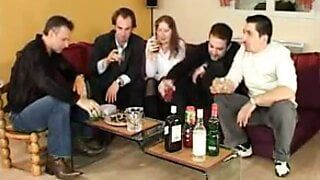 FRENCH WOMAN FUCK WITH 4 MEN – GANG BANG