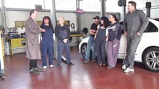 Gangbang in the Mechanic’s Workshop
