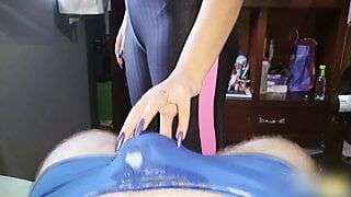 Making me cum in my underwear and tickling my balls