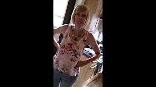 Neighbour cant resist to ask teasing Milf for tit flash