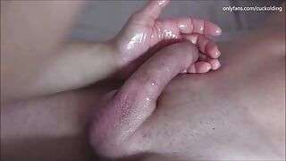 Oil Handjob with Big Thick Load
