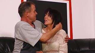 Pierced milf fucks the newsagent