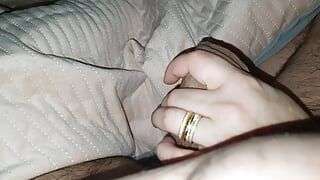 Step mom in middle of the night handjob step son dick