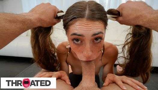 Throated – Brunette Hottie Loves Deepthroating A Huge Cock