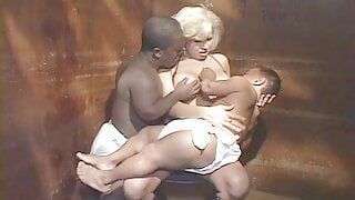 two midgets fuck grandma’s hairy cunt