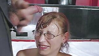 Wild amateur bukkake sex