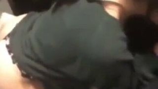 Asian girl sucking BBC at work