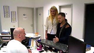 Blond girl rides cock at medical center