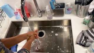 BTS – Prepping for the Big Scrub xo