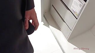 I was recognized by a salesman in the furniture store and I played with his cock