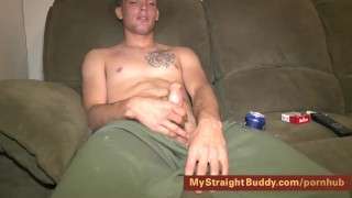Marine Buddy Smokes and Jerks Off