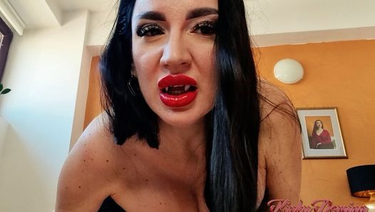 Sexy Leather Vampiress Strapon Worship Trance