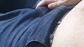 Step mom hand slip on step son jeans touching his dick