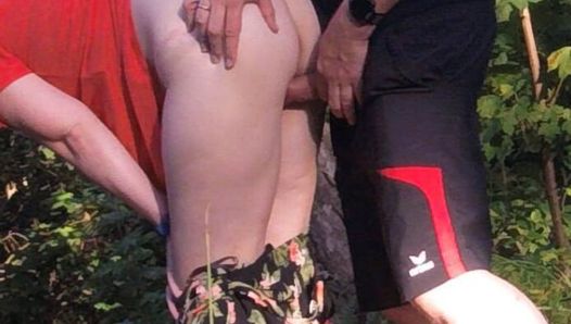 UDA Hot Milf housewife gets fucked hard outside in the woods