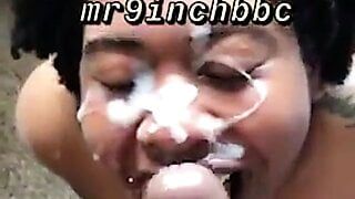 Ultimate Amateur Ebony facial compilation (new)