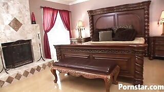 Blonde babe Brittany Angel and ebony hottie dolce damone fuck hardcore