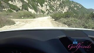 Hot Blonde Riley Star on a trip blowjob and gets fucked in car POV