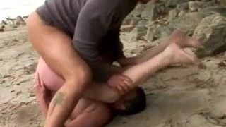 ROUGH FUCK #38 Thick Big Butt Granny at the Beach