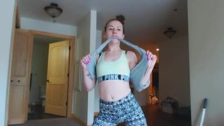 Striptease from a jaunty italian girl