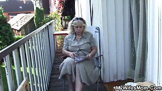 Fucking old mother in law outside