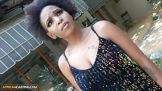 Big tits ebony rides jumbo size producer after fake modeling casting