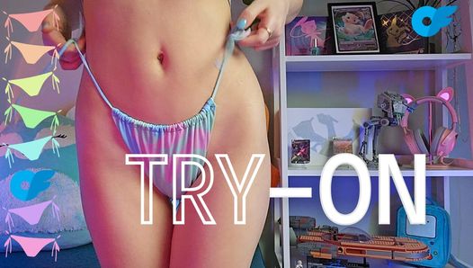 Bikini try-on haul, trying out a lot of bikini panties
