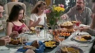 Dinner party footjob