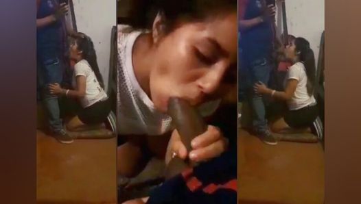 we come home from school and start sucking my black cock