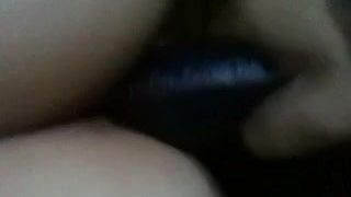 cumming hard on her big dildo