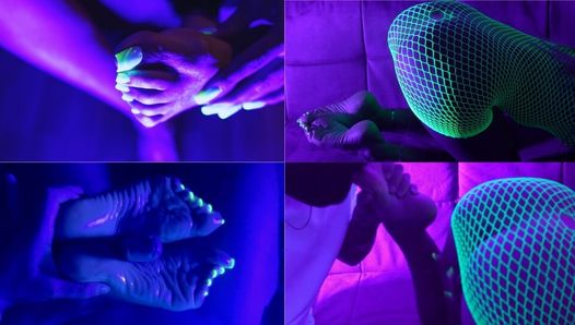 Dirty Talk Footjob make them pretty long toenails glow