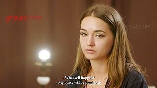 Poor Babe Weeps When Cruel Master Whips Her Pussy