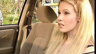 Randy girl sucks cock out in the open and gets fucked and takes jizz