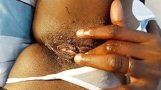 Schoolgirl masturbates