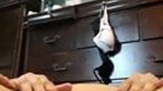 Sexy Latina fingering pussy for white guy