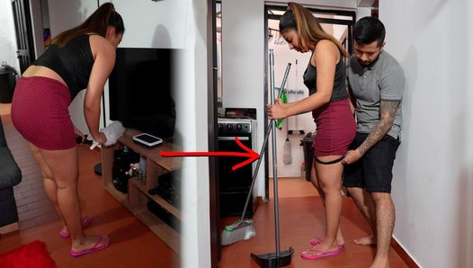 The maid did not expect this to happen to her on her first day at work.