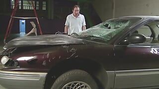 Three hot teens at group sex session with huge cock stranger and friend