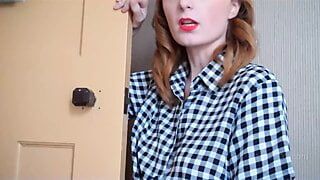 Watch me empty my load into this redhead’s mouth