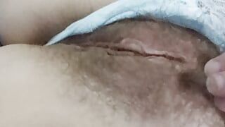 Watch Me Pull My Thong To The Side And Finger My Tight Hairy Pussy