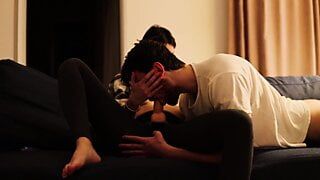 Mistress sked him to take it in his mouth and fuck