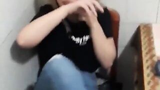 Talking on Phone Blowjob