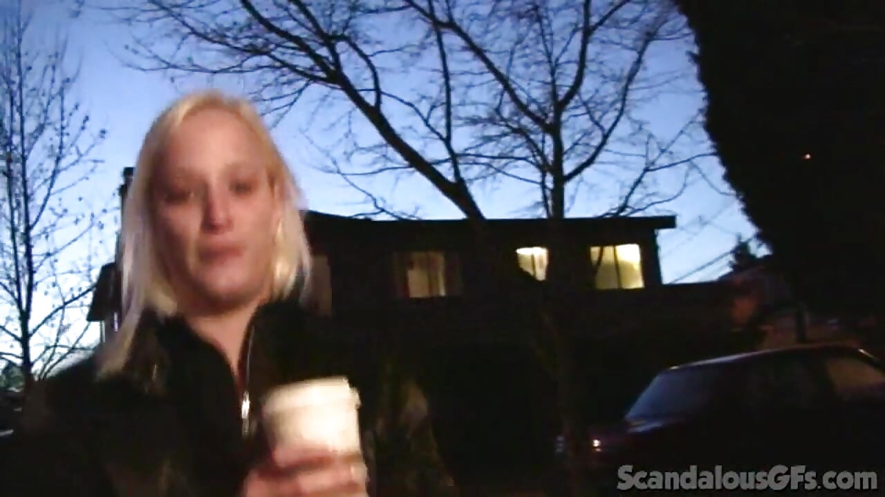 Amateur slut gives footjob to hard cock in POV