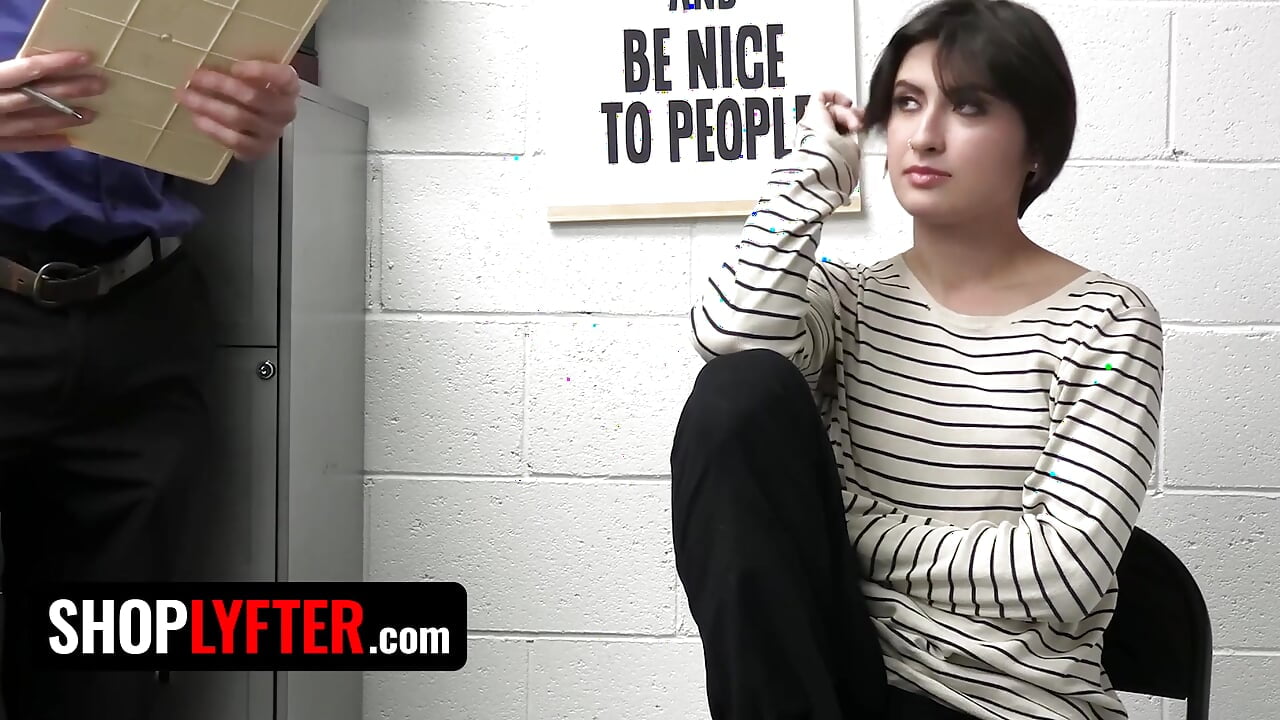 Angeline Red Caught Stealing And Punished By Security Guard