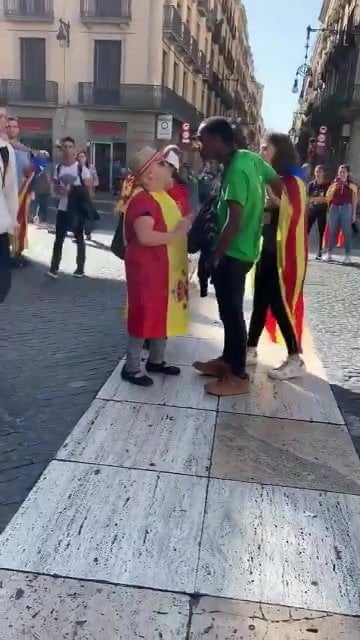 Fascist and racist aggression today, Barcelona.