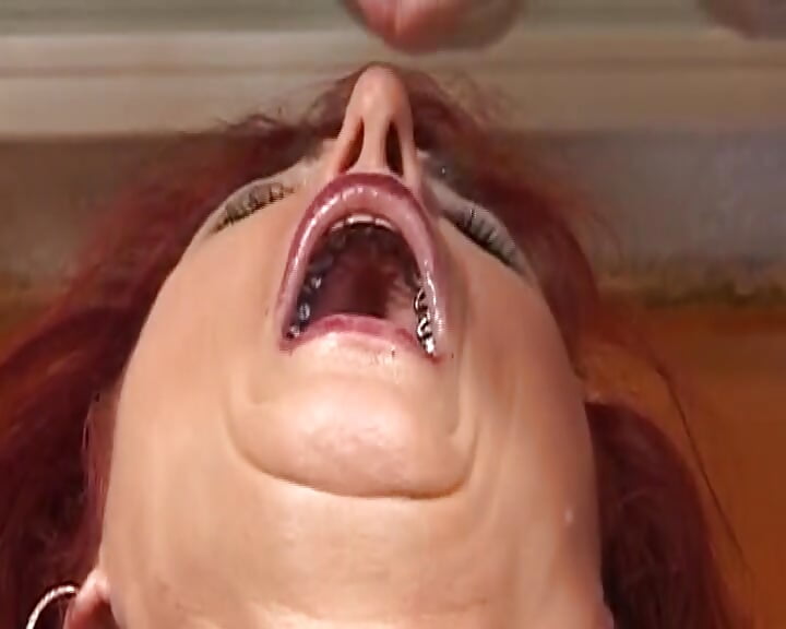 Huge facial for horny Redhaed German Cougar