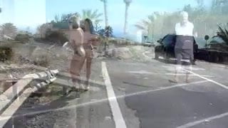 naomi1 nude on a road side