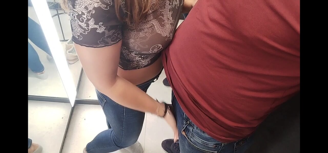 public blowjob and sex in the fitting room